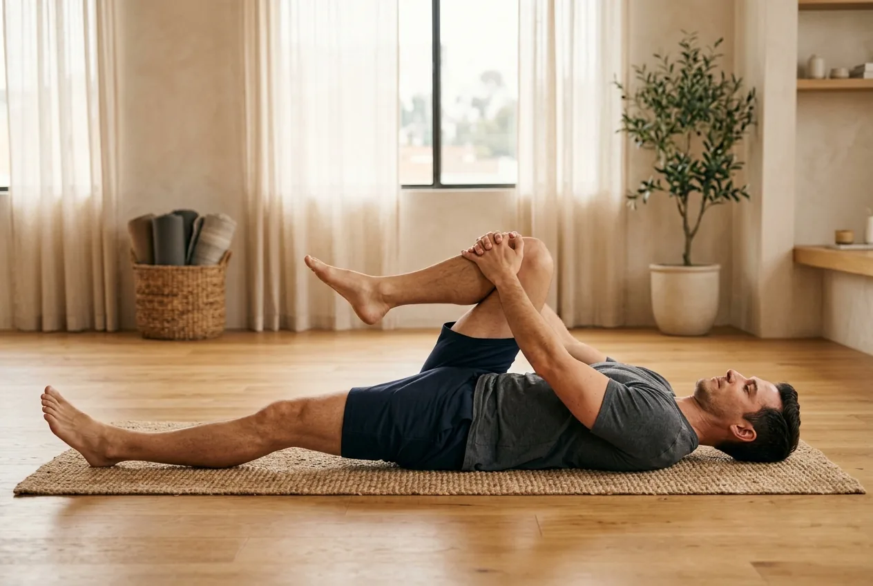The knee-to-chest stretch for lower back relief